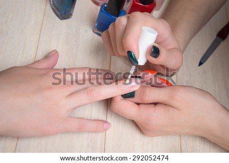 Manicure process at home, oil cuticles