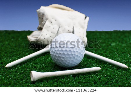 golf glove and tees
