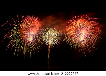 Fireworks rocket for Celebration and New Year on black Background