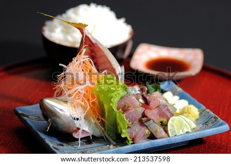 Seshimi rew fish Japanese food from Japan restaurant