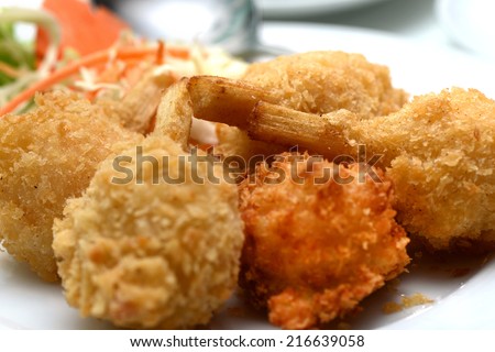 Vietnam Food Fried shrimp with sugar cane