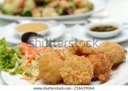 Vietnam Food Fried shrimp with sugar cane