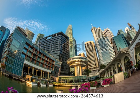 Singapore City Skyline Building at Marina Bay