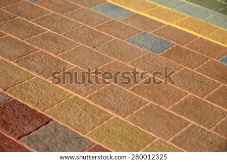 Pattern of mosaic granite brick tile floor background