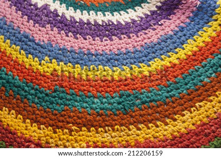 bright pattern knitted multi-colored threads