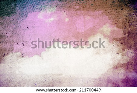 Grunge image of purple sky filtered image. Vintage background.