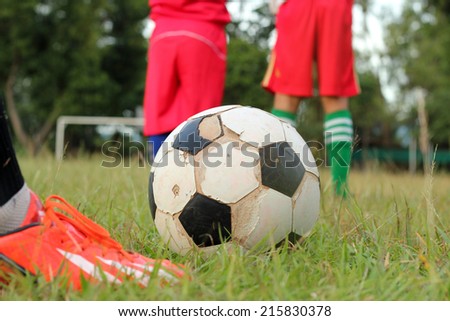 Free kick in soccer game.