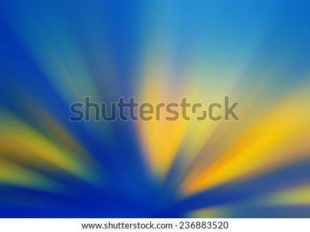 Abstract blurred lights on golden blue background