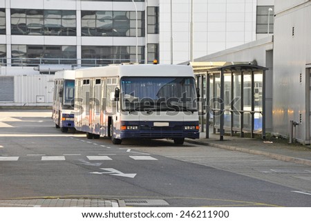 Airport bus terminal at London Gatwick, United Kingdom,