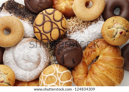 donuts,muffins and assorted cakes