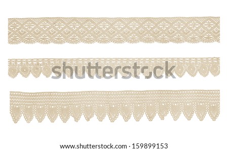Vintage Bobbin Lace Works Borders Isolated