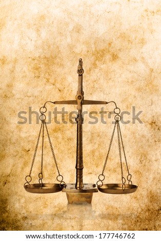 scales of justice antique style background