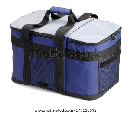 picnic blue cool bag isolated