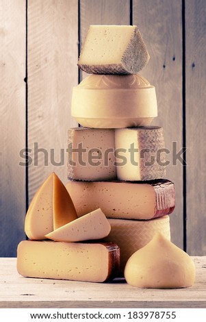 artisan cheese photo filtered to create vintage style picture