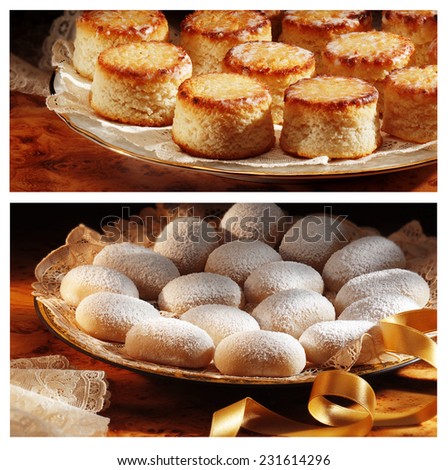 spanish christmas sweets,yolk cakes and marzipan