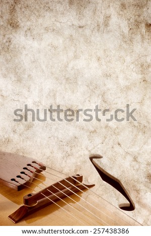 music parchment with jazz guitar, background