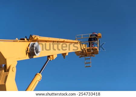 Work on the lift tower