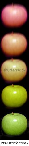 transition of red apple to green apple