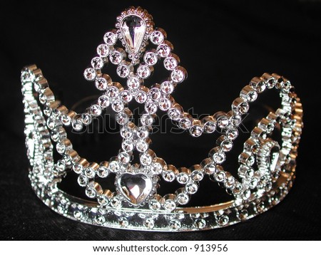 stock photo studded tiara on black background