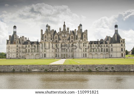 the famous marble double-helix staircase in the chateau of Chambord, planned by Leonard da Vinci