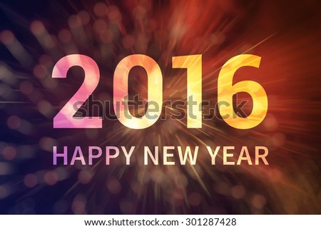 Happy New Year 2016 invitation display poster