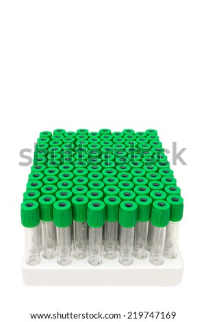 medical blood tube collection for laboratory on white background
