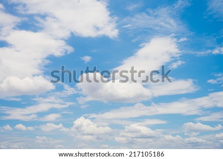 Cloudy blue sky with many type of clouds background