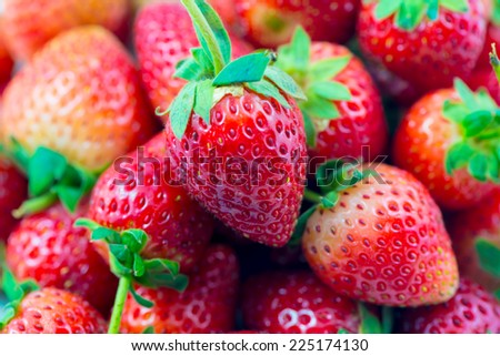 Fresh organic strawberry  macro closeup background
