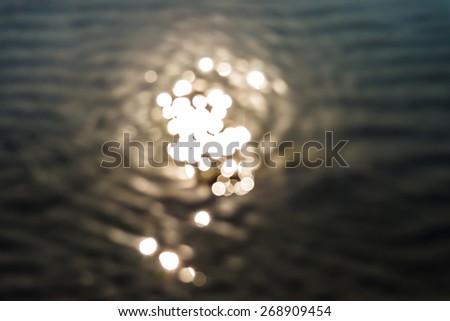 Defocused of reflection light with ripple on water surface