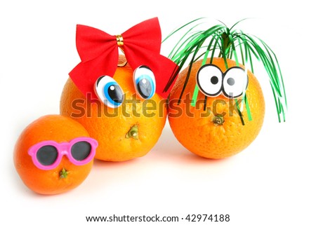 Funny Pictures Of Oranges. stock photo : Funny oranges