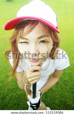 Asia girl golf player