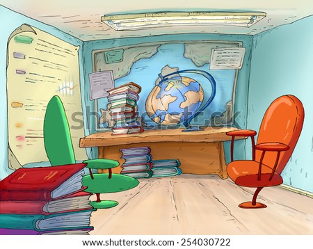 School office. Geography cabinet..Travel Agents.