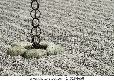 Arranged Gravel with iron chain- Background