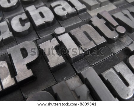 Printers blocks with the word Printing