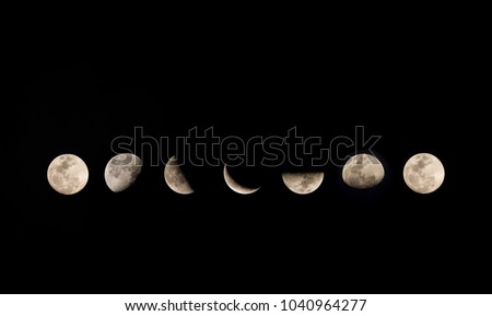 Phases of the moon. Phases of the growing moon.