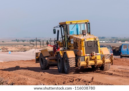 Support activities for the construction of roads and highways. Road under construction.