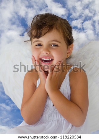 little angel smiling in heaven