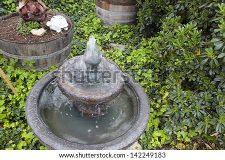 water fountain in the garden, stop motion