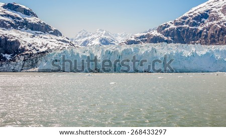 Face of tide water glacier, during spring melt,Glacier Bay National Park, Alaska,USA.
