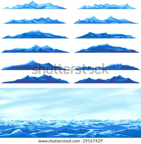 clip art waves. stock vector : Set of vector clip-art waves. They can be combined together