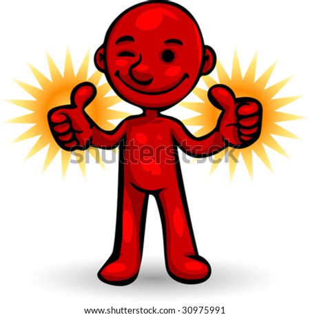 stock vector : Vector, Clip Art illustration of little red Smartoon person 