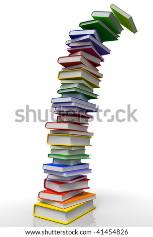 clip art book stack. of overloeaded ooks stack