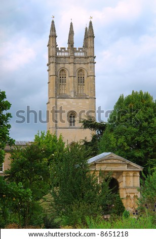 Old university tower in Oxford, England.
