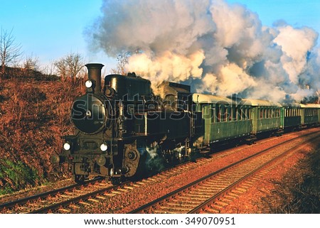 Historic steam train. Specially launched Czech old steam train trips and for traveling around the Czech Republic.