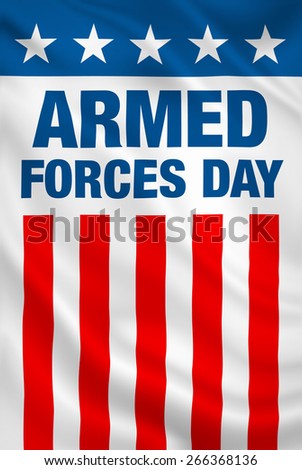 Armed Forces Day USA holiday vertical patriotic flag banner.