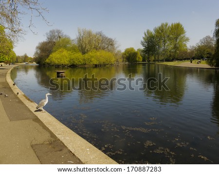 Regents Park lake in London