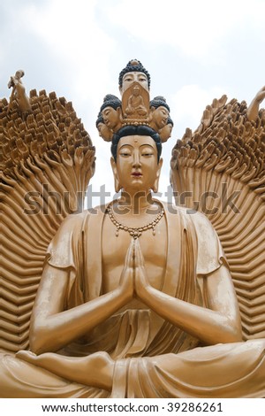 Buddha at the temple of the 10000 Buddhas in Hong Kong