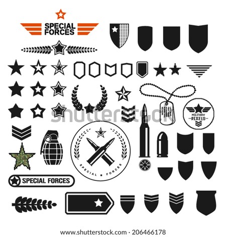 military style set symbolics and badge for army military style set symbolics and badge for army
