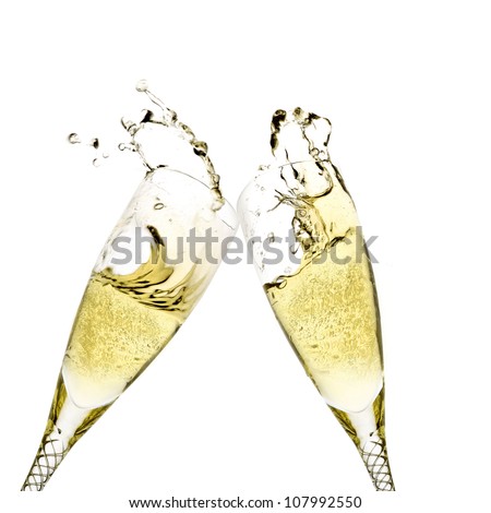 Champagne Flutes Toasting Stock Photo 107992550 : Shutterstock