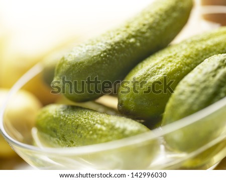 pickles in a bowl with sour